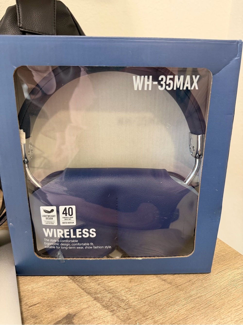 WH-35MAX Wireless Over-Ear Headphones - Blue  (does not include USB Plug)